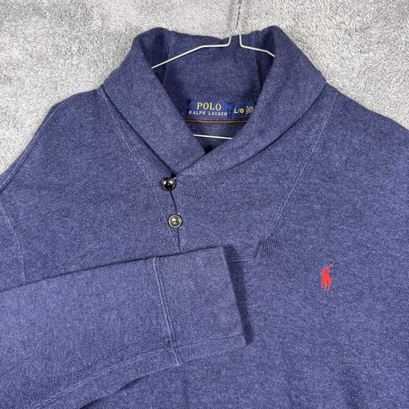 Polo Ralph Lauren Other - Polo Ralph Lauren Sweater‎ Men's Large Shawl Collar Pullover Knit Preppy Casual